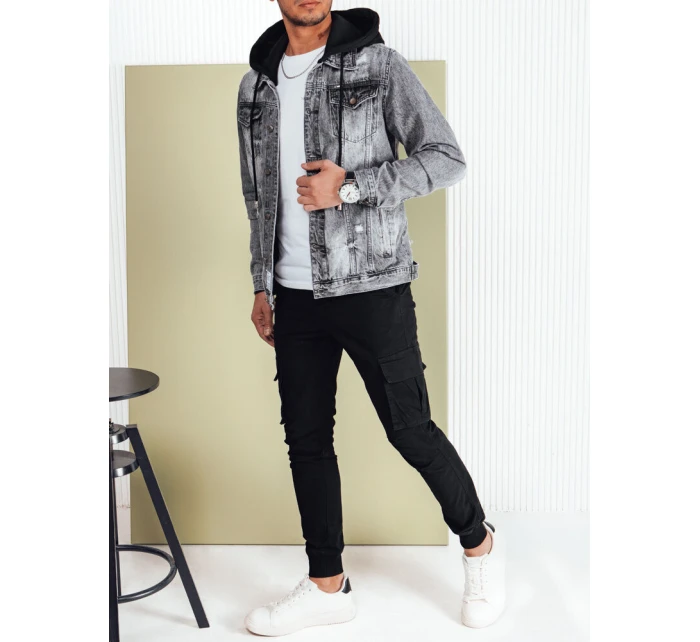 Pánská džínová bunda světle šedá model 21974418 - Dstreet