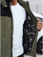 Pánská zimní bunda s odepínací kapucí zelená Dstreet model 21980801 - FashionStreet