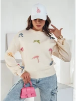 Dámský svetr v velikosti beige Dstreet model 21982131 - FashionStreet Dámský svetr v velikosti beige Dstreet model 21982131 - FashionStreet