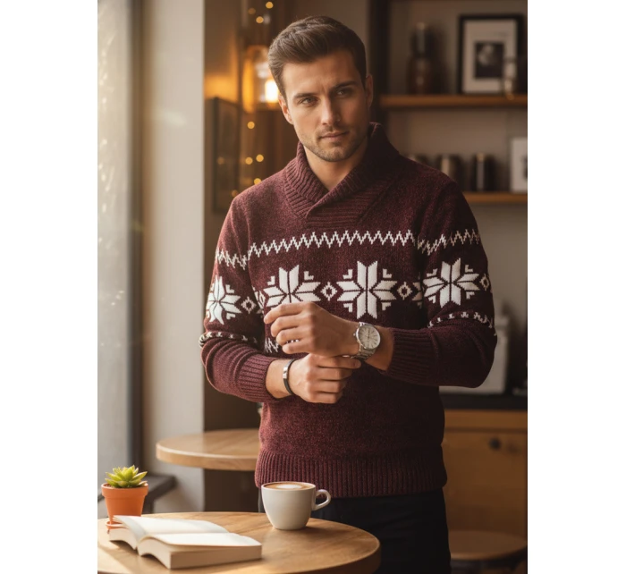 Pánský vínový svetr Dstreet model 21982520 - FashionStreet