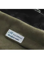 Khaki-čierna dámska dlhá mikina s kapucňou (532)