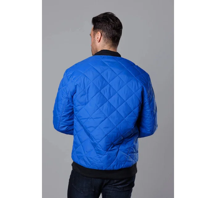 Modrá prošívaná pánská bunda typu "bomber" model 18344889 - J.STYLE