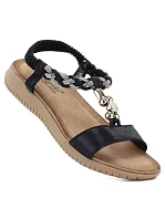 Dámske sandále s gumovou podrážkou čierne S.Barski KV61-6051