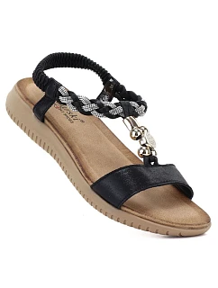 Dámske sandále s gumovou podrážkou čierne S.Barski KV61-6051