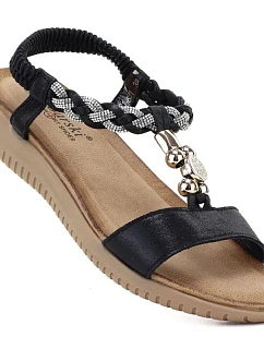 Dámske sandále s gumovou podrážkou čierne S.Barski KV61-6051