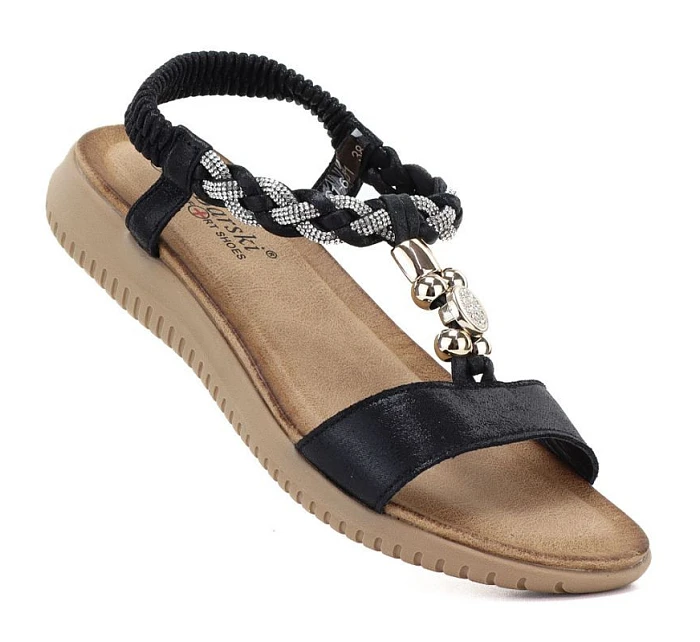 Dámske sandále s gumovou podrážkou čierne S.Barski KV61-6051