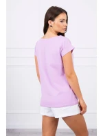 Blúzka s potlačou pier fialová