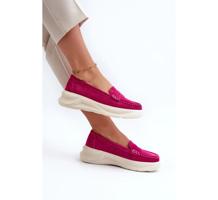 Zamszowe Damskie Mokasyny Fuksja Filidia Zamszowe Damskie Mokasyny Fuksja Filidia