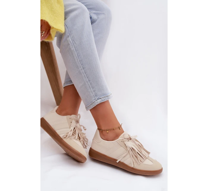 Dámské tenisky s třásněmi Béžové Dorivelle