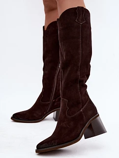 Kozačky na podpatku model 232093 Step in style