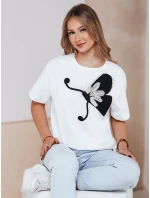 Dámské tričko se zdobením bílé Dstreet model 21983077 - FashionStreet