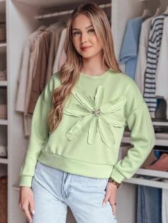 Dámska oversize mikina s kvetmi PETITKA mint FashionStreet BY1389