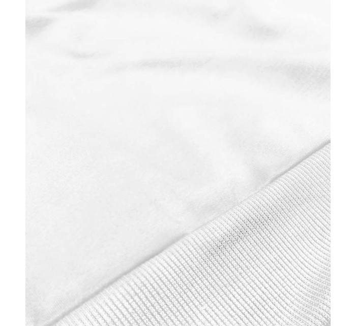 Tenká krátka biela dámska tepláková mikina (8B938-1)