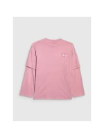 Dievčenské tričko s nadrozmernou potlačou a dlhým rukávom 4F 4FJRAW25TLONF543-54S
