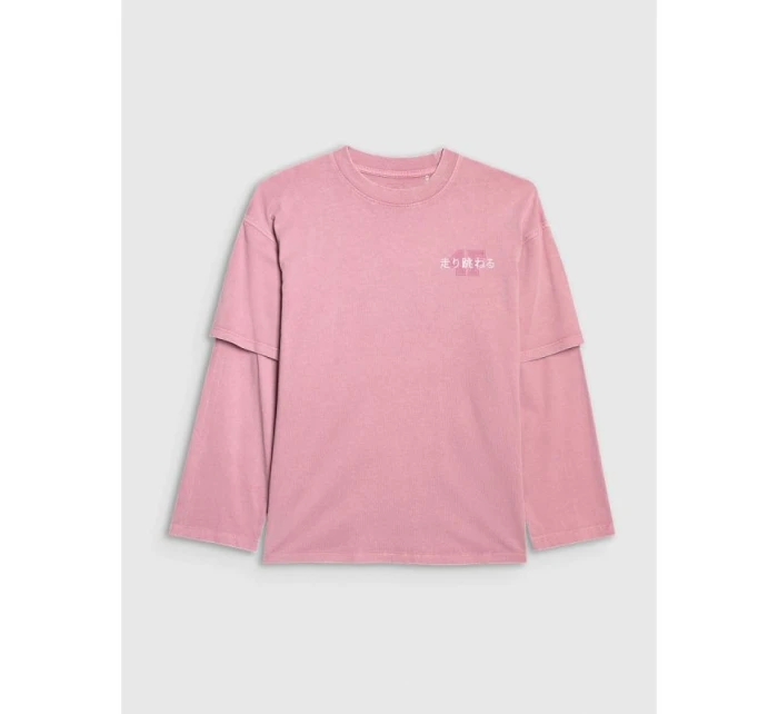 Dievčenské tričko s nadrozmernou potlačou a dlhým rukávom 4F 4FJRAW25TLONF543-54S