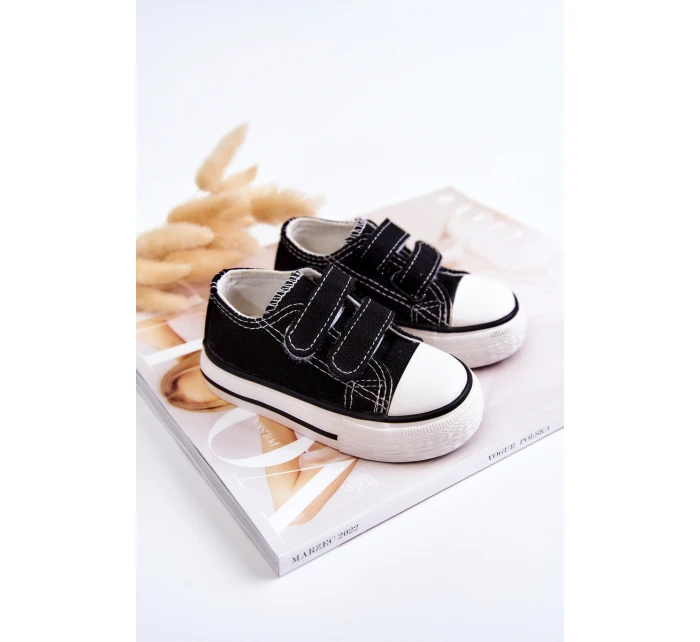 Dziecięce Trampki Na Rzepy Czarne Bernie Dziecięce Trampki Na Rzepy Czarne Bernie