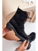 Zdobené dámské botky zateplené D&A černé model 21674415 - S.Barski Zdobené dámské botky zateplené D&A černé model 21674415 - S.Barski