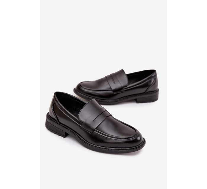 Pánské mokasíny z eko kůže černé model 21747706 - Boto