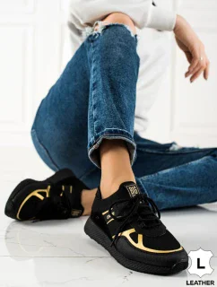 Luxusné čierne tenisky dámske bez podpätku