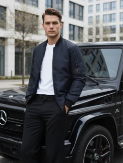 FashionStreet tmavomodrá pánska bunda bomber TX4424