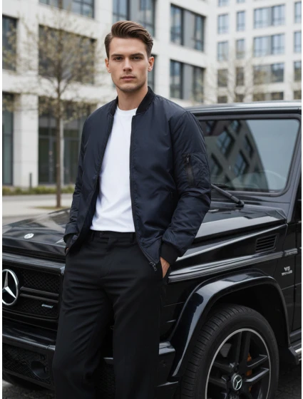 FashionStreet tmavomodrá pánska bunda bomber TX4424