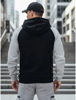 Pánska základná mikina s kapucňou so sivými a čiernymi pruhmi FashionStreet BX5902 Pánska základná mikina s kapucňou so sivými a čiernymi pruhmi FashionStreet BX5902