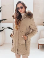 Dámska zimná bunda s kapucňou FashionStreet camel TY5082 Dámska zimná bunda s kapucňou FashionStreet camel TY5082