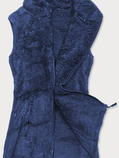 Tmavě modrá dámská plyšová vesta (HH005-50)