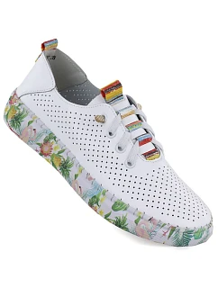 Dámske kožené poltopánky biele Artiker 58C0597