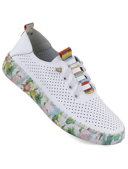 Dámske kožené poltopánky biele Artiker 58C0597