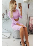 Souprava halenky a sukně ve fialové barvě Souprava halenky a sukně ve fialové barvě