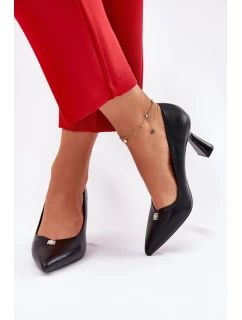 Eleganckie Czółenka Na Rozszerzanej Szpilce Vinceza 62222 Czarne