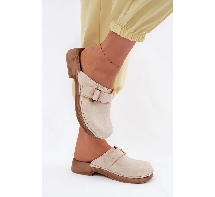 Dámské chodaki s přezkou Inblu TF000003 Světle béžové