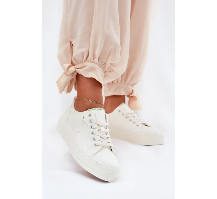 Dámské tenisky na platformě z ECO kůže Big Star – bílé Dámské tenisky na platformě z ECO kůže Big Star – bílé