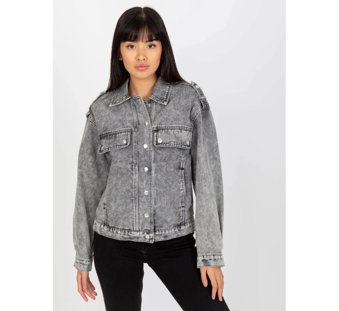 Dámska džínsová bunda EM KR H1830.88 Šedé džínsy - Cimini