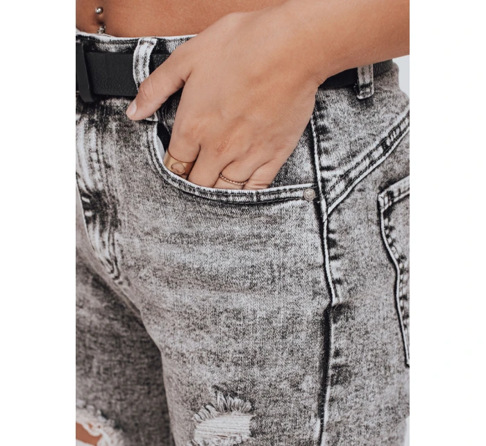 Dámske push up džínsy s dierami sivé FashionStreet UY2780