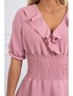 Šaty v páse tmavo púdrovo ružové