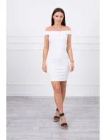 Španielske šaty s volánikmi biele