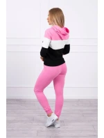 Farebná pruhovaná súprava svetloružová+ecru