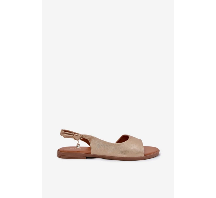 Dámské Sandály Na Plochém Podpatku Zlaté model 21698451 - EVENTO