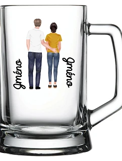 Personalizovaný pivný pohár s párom