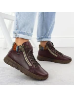 Dámské kožené vínové model 21905379 - Rieker