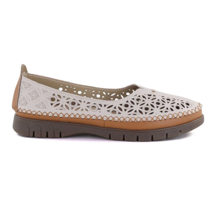 Dámská kožená prolamovaná šedá polobotka Sergio model 22021861 - LEONE