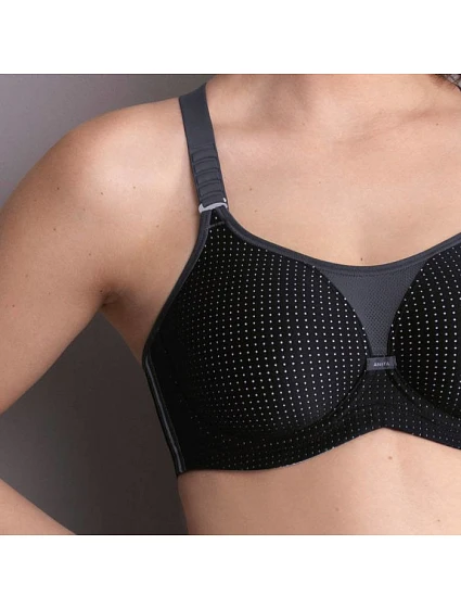 športová podprsenka performance wireX s nastaviteľnými ramienkami 5599 black/anthracite - Active