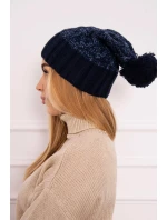 Milano fleecová čiapka K203 navy blue melange+green Milano fleecová čiapka K203 navy blue melange+green