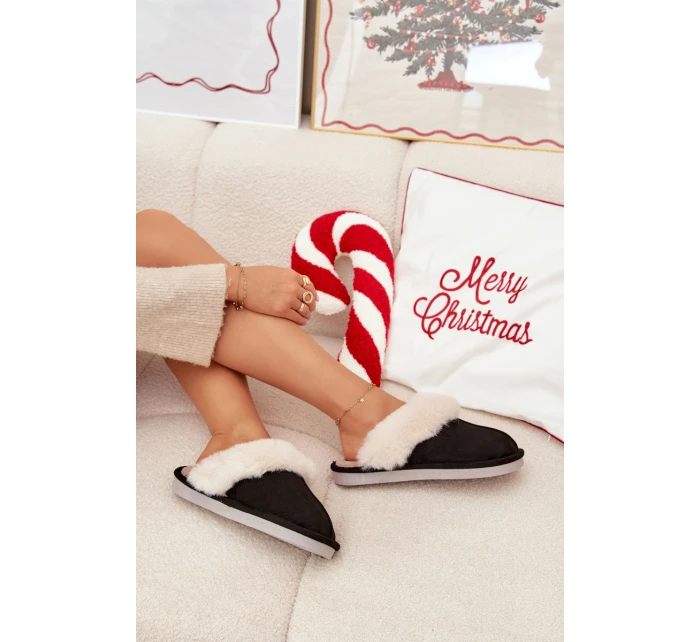 Dámské pantofle s kožíškem Černé Zanelia Dámské pantofle s kožíškem Černé Zanelia