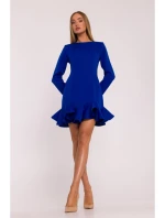model 21296141 Šaty s volánkovým lemem královská modř - Moe