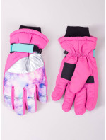 Yoclub Detské zimné lyžiarske rukavice REN-0317G-A150 Multicolour