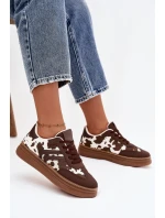 Dámske tenisky na platforme - hnedé Denissa Dámske tenisky na platforme - hnedé Denissa