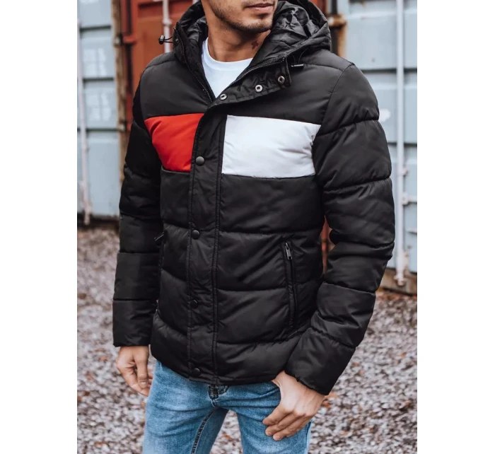 Pánská prošívaná zimní bunda černá model 21963848 - Dstreet Pánská prošívaná zimní bunda černá model 21963848 - Dstreet
